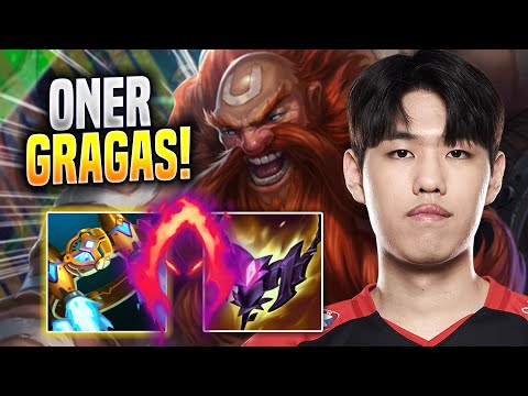ONER DESTROYING WITH GRAGAS! - T1 Oner Plays Gragas JUNGLE vs Wukong! | Season 2023
