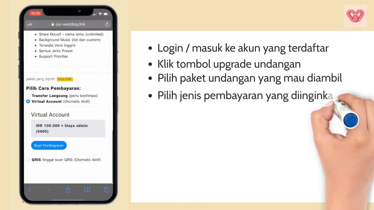 CARA MENGUPGRADE ATAU MENGAKTIFKAN UNDANAGAN OURWEDDING LINK