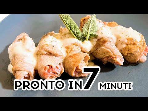 INVOLTINI DI VITELLO E PROSCIUTTO CON SALSA AL PARMIGIANO IN 7 MINUTI? #LaRicettaDiFretta