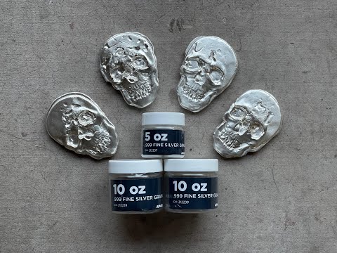 Melting 25 Troy Oz of Silver Grain - Making Silver Skulls - The Growing Stack