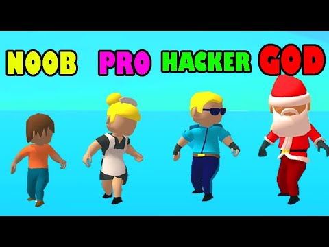 NOOB vs PRO vs HACKER vs GOD IN Shortcut Run 3D GAME ( ios - Android ) gameplay