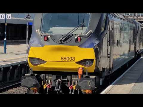 0Z18 - DRS88s - 88008 dragging 68018 to Daventry IRFT through Stafford Station