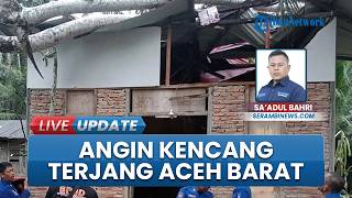 Hujan Lebat Disertai Angin Kencang Terjang Aceh Barat, Rumah Warga Rusak Tertimpa Pohon Tumbang