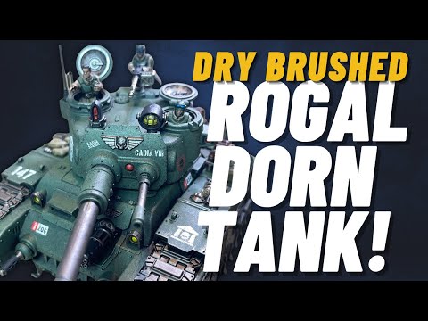 How to Paint the new Cadian Rogal Dorn tank using only Dry Brushing! Simple + No Airbrush!