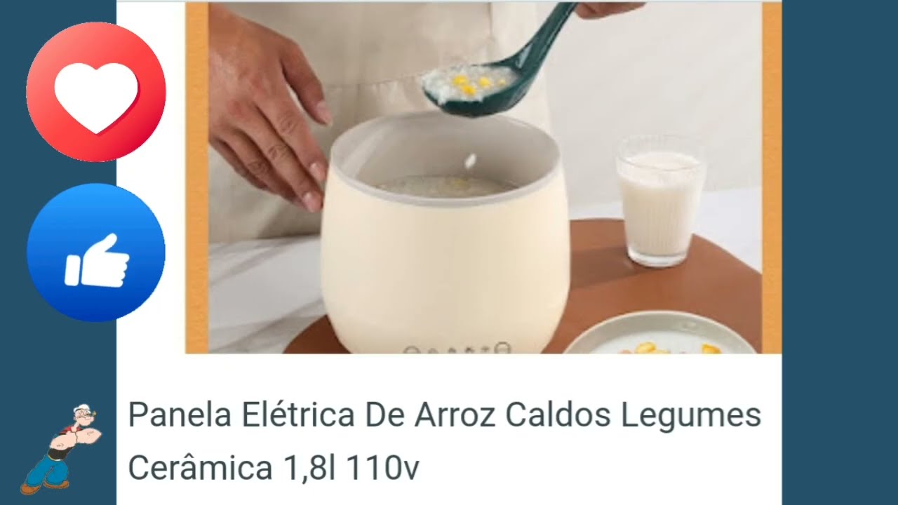 🧭 DICA - Panela Elétrica de Arroz, Caldos e legumes. De Cerâmica, de capacidade 1,8 litros, 110v.