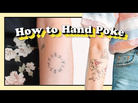 Wie man Hand Poke macht | Einfaches Stick n Poke Tattoo | Tätowieren Sie sich zu Hause | Super ei...