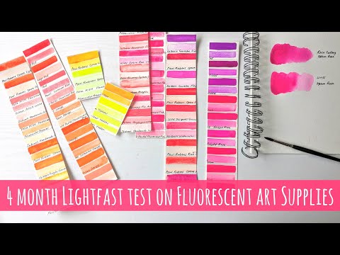 4 Month Lightfast Test Results: All My Fluorescent & Neon Watercolour, Gouache, Acrylic Paints etc.