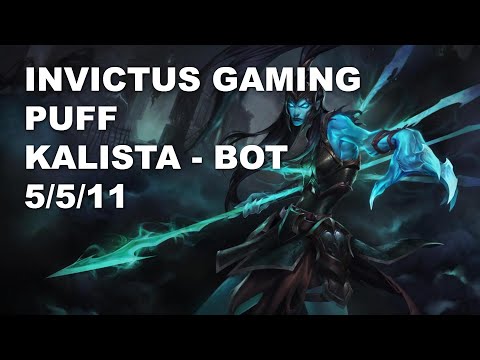 Invictus Gaming Puff Bot Kalista vs Tahm Kench - KR Challenger Rank Game 10.7