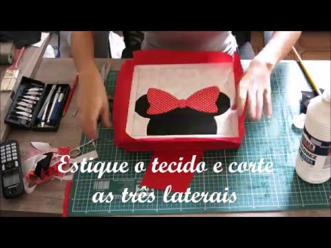 Patchwork embutido em caixa de MDF