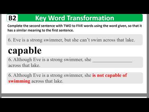 Lesson 16 Key Word Transformation