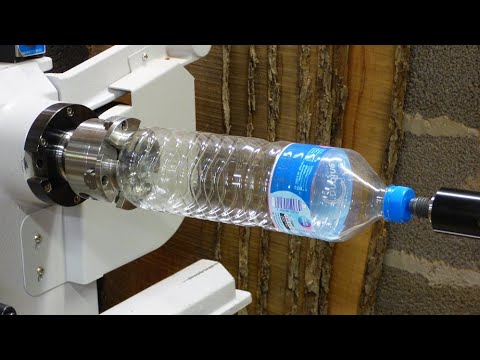 Woodturning - The Water Bottle - Awesome idea to re-use Plastic