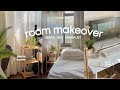 cozy bedroom makeover | small dorm room, minimalist, cleaning & decorating