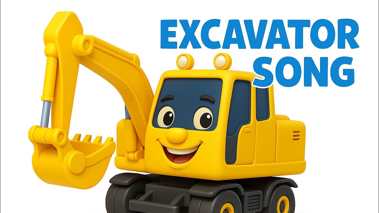 Still shot from the AI animated story 'I'm a Big Excavator! | Excavator Song | Fun Song For Kids'