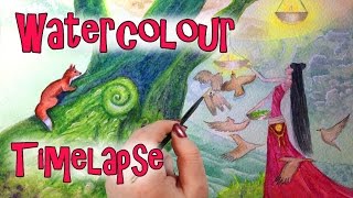 Watercolour Timelapse | Dreamscapes | Watercolor Fantasy Painting