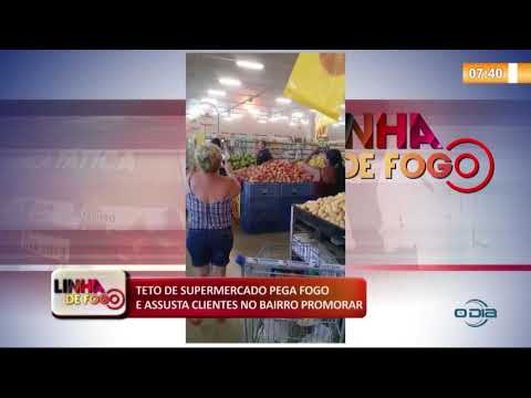 LINHA DE FOGO (07 11) TETO DE SUPERMERCADO PEGA FOGO E ASSUSTA CLIENTES NO BAIRRO PROMORAR