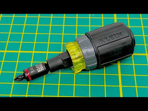 Klein Tools 32561HDRT 7in1 Ratcheting Impact Stubby Screwdriver/Nut Driver