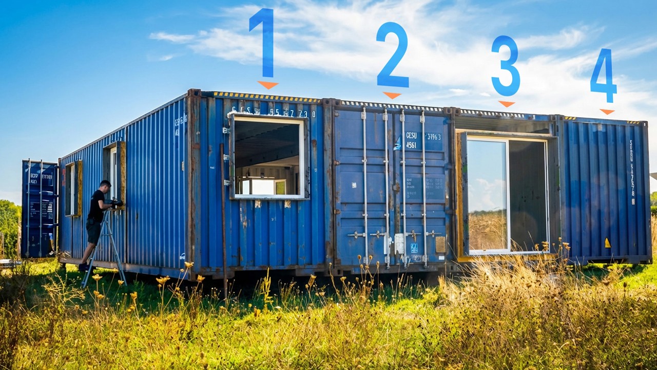 Man Builds DIY Luxury Home from 4 Shipping Containers | Full Build @JulienMalara​