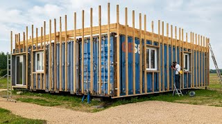 Man Builds DIY Luxury Home from 4 Shipping Containers | Full Build @Julien Malara​