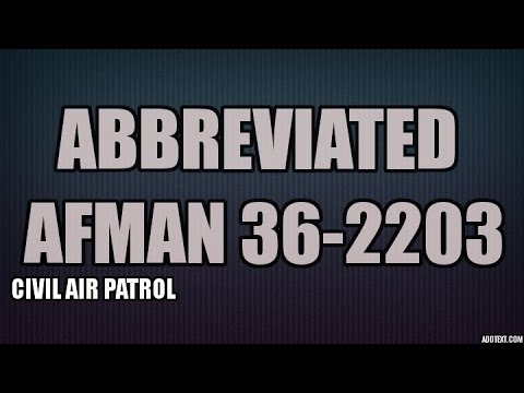 Abbreviated AFMAN 36-2203 - Drill Guide