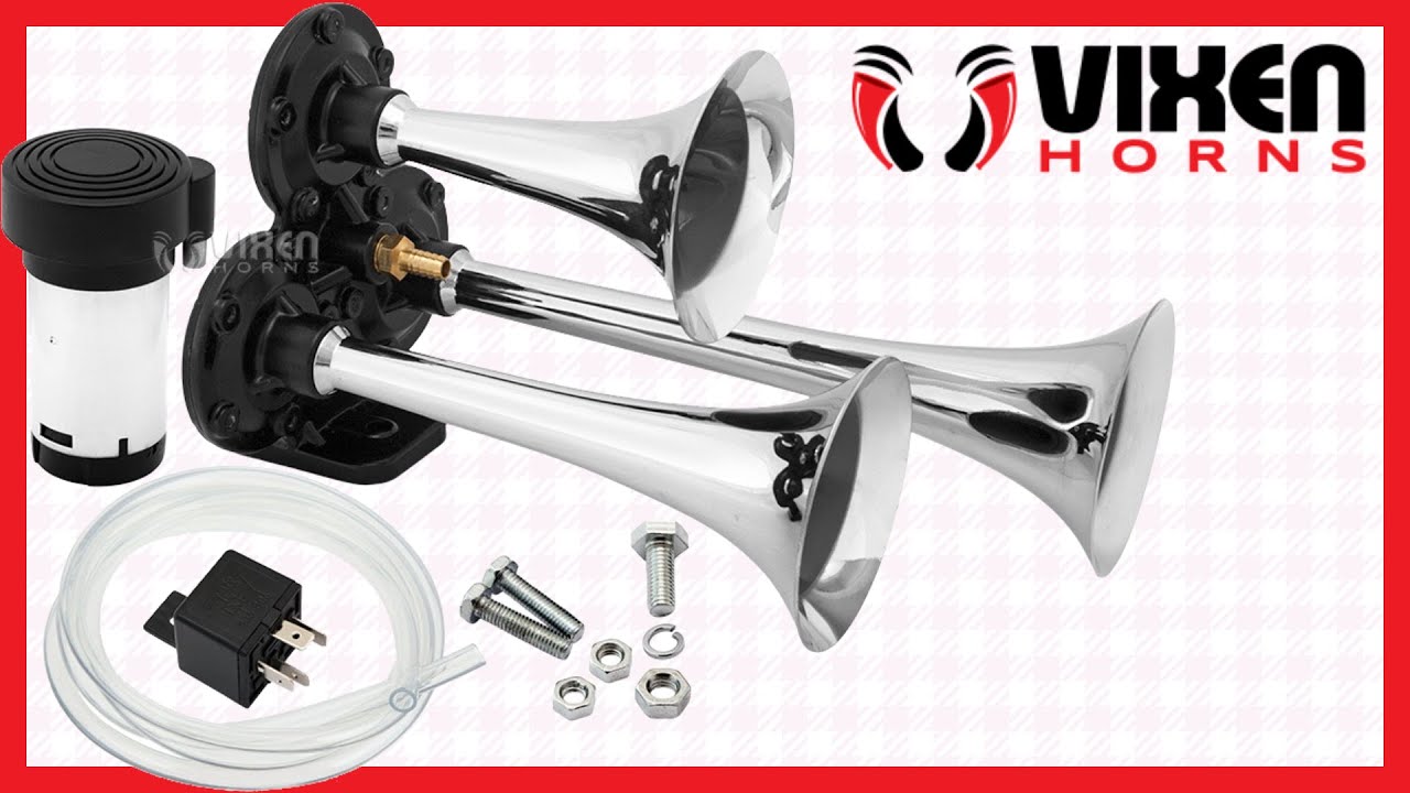 📢 VIXEN HORNS VXH2411C Triple Trumpet Train Air Horn 🔥