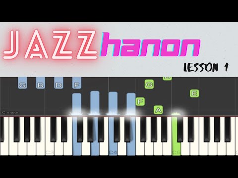 How To Play - JAZZ Hanon Piano -  Lesson 1 with 7 Different BPM speeds - Piano Synthesia