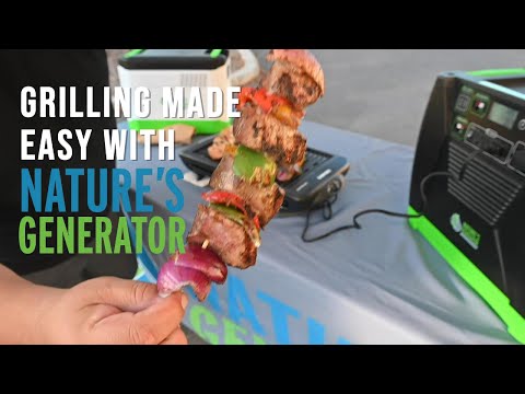 Outdoor Electric Grilling with Portable Solar Generator