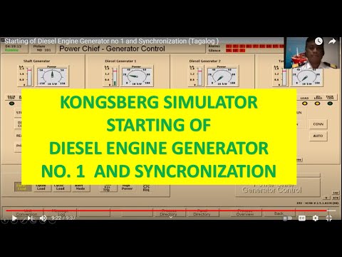 Starting of Diesel Engine Generator no 1 and Synchronization (Tagalog )