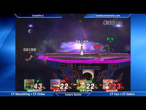 Crossfire 2 - CT Mew2King + CT Chibo vs CT Vex + CT Salem - Losers Semis - Project M