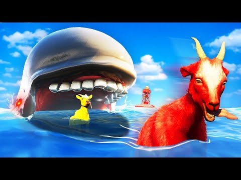 HUGE BLOOP MONSTER EATS US... (Goat Simulator 3)