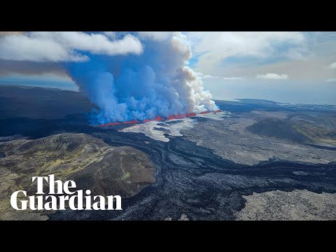 Iceland volcano erupts for fifth time shooting lava 50m into air