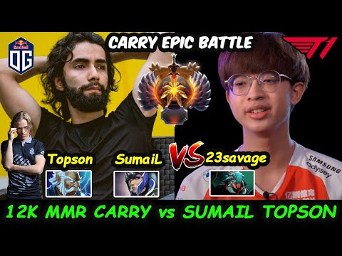 23savage vs SumaiL Topson Febby  - T1 OG Carry Battle in Ti 10 Ranked Dota 2 pro Gameplay