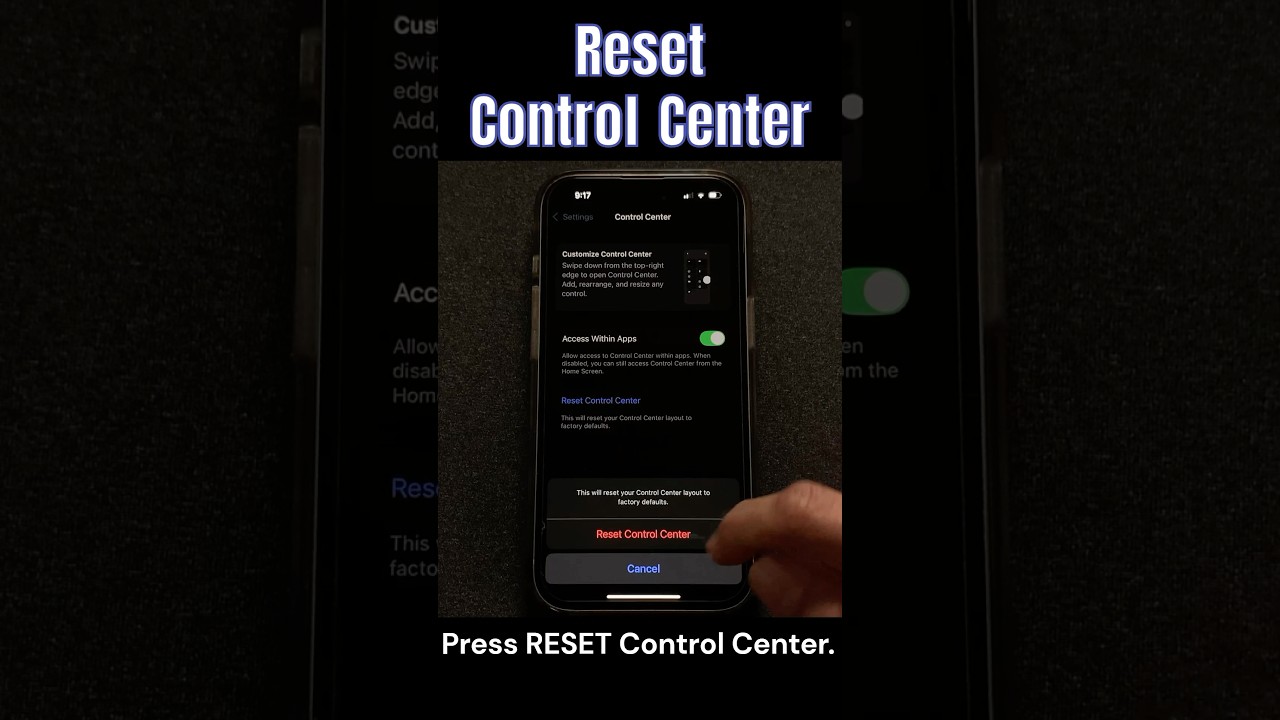 Reset Control Center on iPhone!