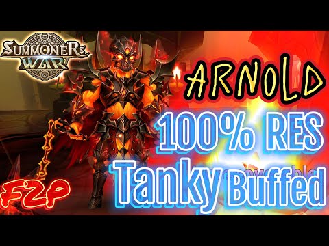 100% Res Tanky Buffed Arnold - f2p - Summoners War - RTA 魔靈召喚 [2023]