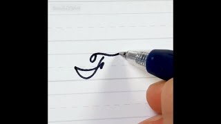 How to Write Letter F f in Traditional Cursive Writing (American Cursive Handwriting)