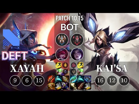 DRX Deft Xayah vs Kai'Sa Bot - KR Patch 10.15