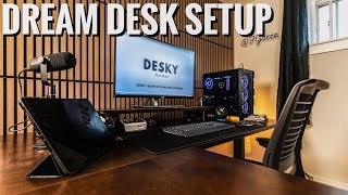 How I Built the Perfect Studio Desk! Featuring Desky Rubberwood standing L desk