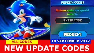 NEW UPDATE CODES [HOVERBOARDS] ALL CODES! Sonic Speed Simulator ROBLOX | September 11, 2022