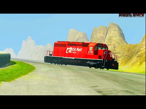 Trains vs Slippery Road Crashes Reverse#2 - BeamNG Drive