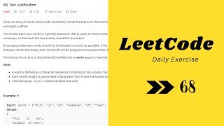 YouTube video 'LeetCode hard 68. Text Justification'