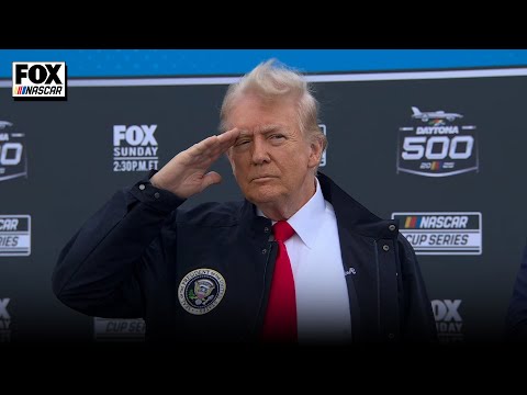 Technical Sgt. Michael J. Aiello performs the National Anthem ahead of the Daytona 500