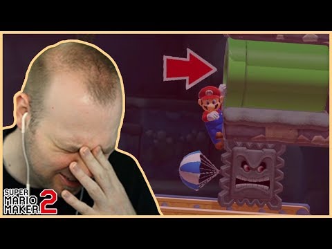 Thwomp puzzling, and creative ways to use low gravity [Super Mario Maker 2]