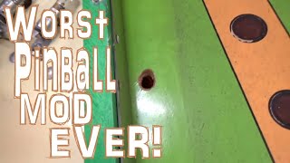Operator Drilled a Hole Right Through The Playfield Of This 1970 Williams Pitch & Bat Arcade Machine