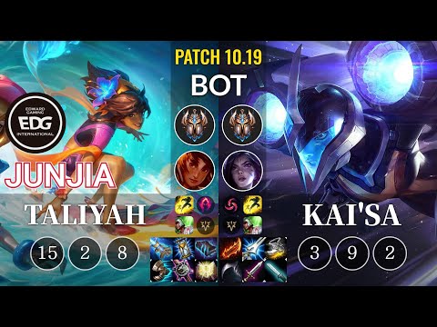 EDG JunJia Taliyah vs Kai'Sa Bot - KR Patch 10.19