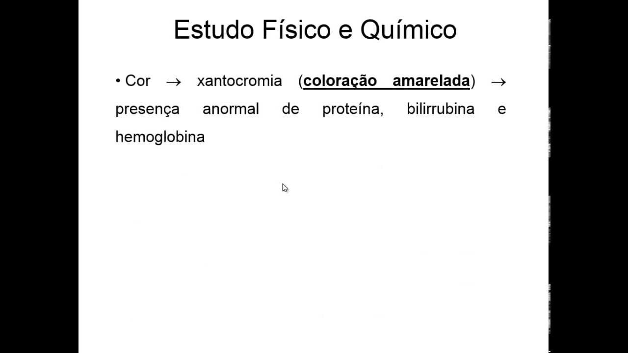 Bioquímica Clínica: Avaliação laboratorial do líquor