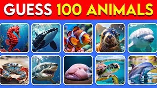 Guess 100 Sea Animals in 3 Seconds 🐬🦀  | EASY to IMPOSSIBLE