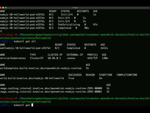 OpenWhisk NodeJS runtime on Knative demo