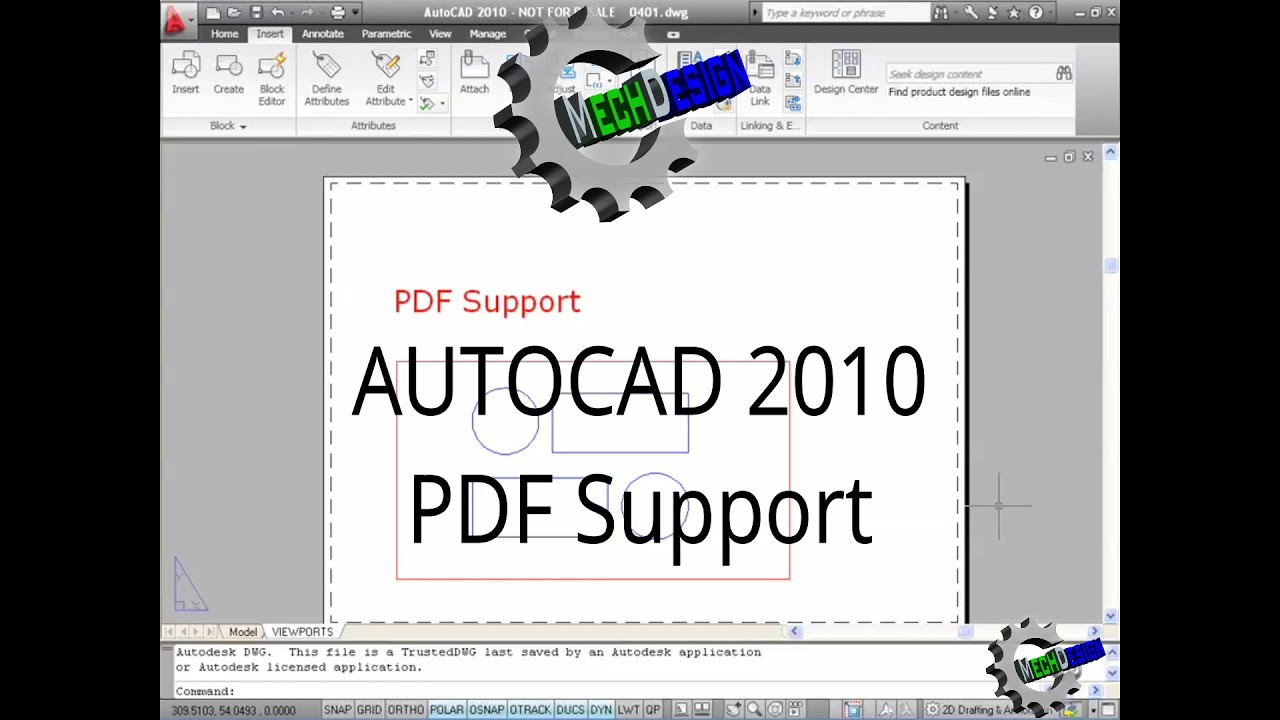 AutoCAD 2010 Tutorials   Part 18 PDF Support