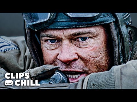 INTENSE Sherman Tank vs. German Tiger Tank Battle | Fury (Brad Pitt, Shia Labeouf)