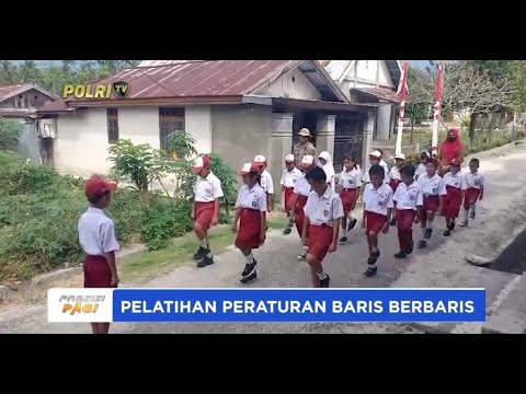 SAMBUT HUT RI SATGAS OPS MODAGO PELATIHAN BARIS BERBARIS DI SEKOLAH