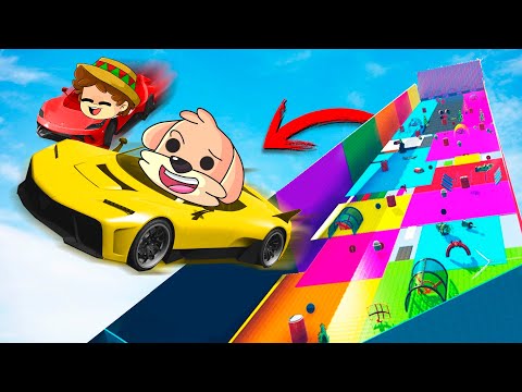 ¡SOBREVIVE a la MEGA RAMPA DE LA SUERTE! 😱🤣 CARRERA IMPOSIBLE en GTA V con SILVIOGAMER